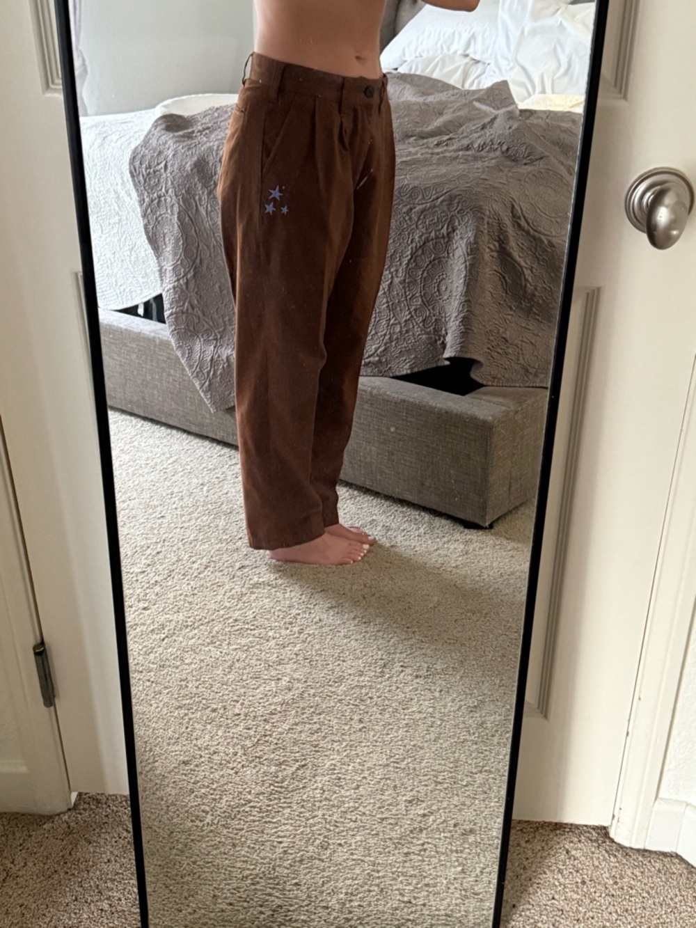 Obey Men's Brown Chinos with Blue Star Embroidery - Picture 3 of 7
